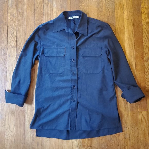 Zara  Button-front LS Overshirt - XS - GUC - Picture 1 of 6